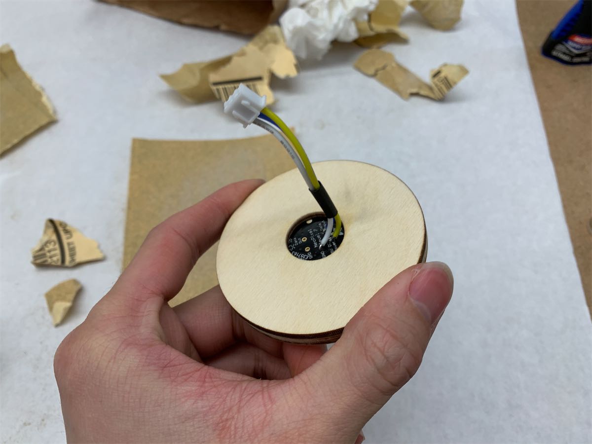 the back side after adding the neopixel