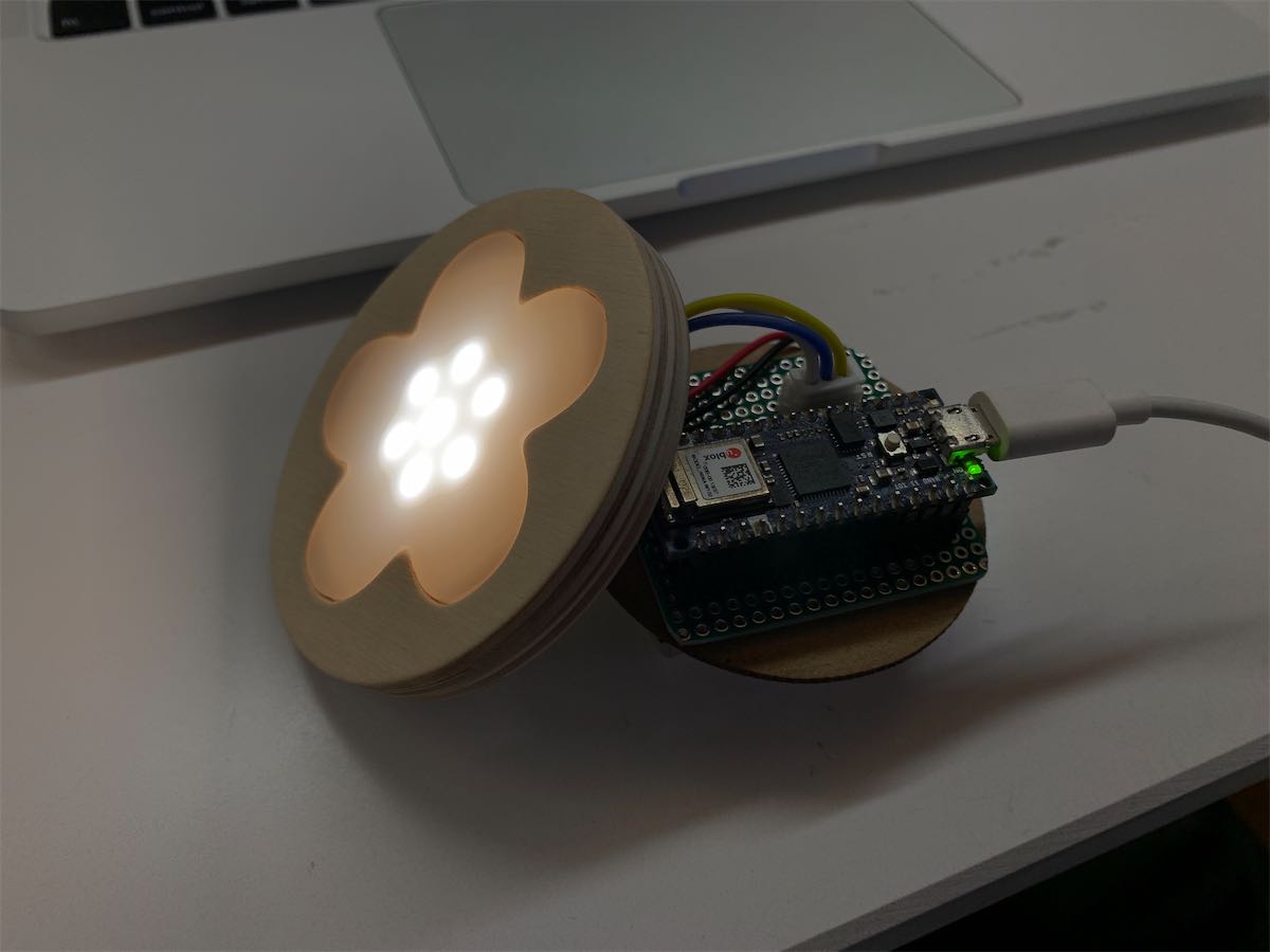 connect the flower shade to the circuit board